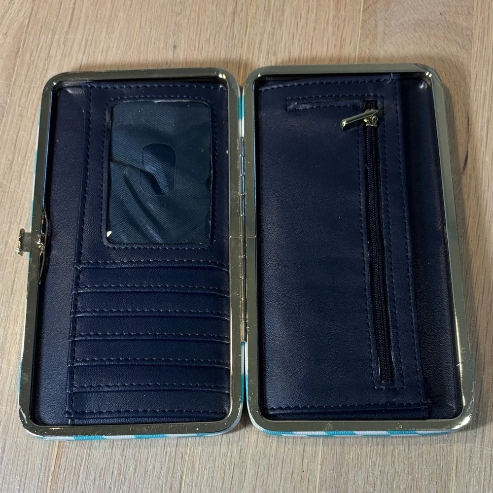Source Unknown Blue and White Chevron Wallet